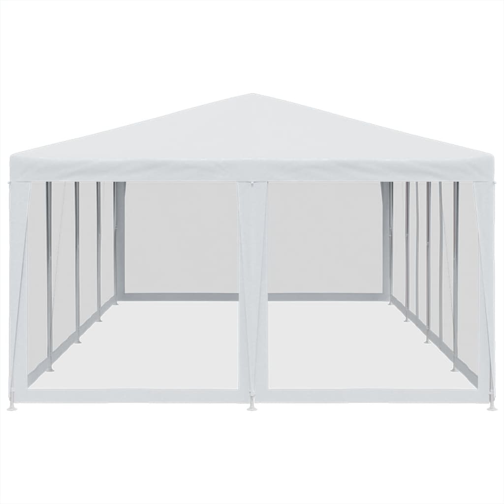 vidaXL Namiot imprezowy z 12 ścianami z siatki, biały, 8x4 m, HDPE