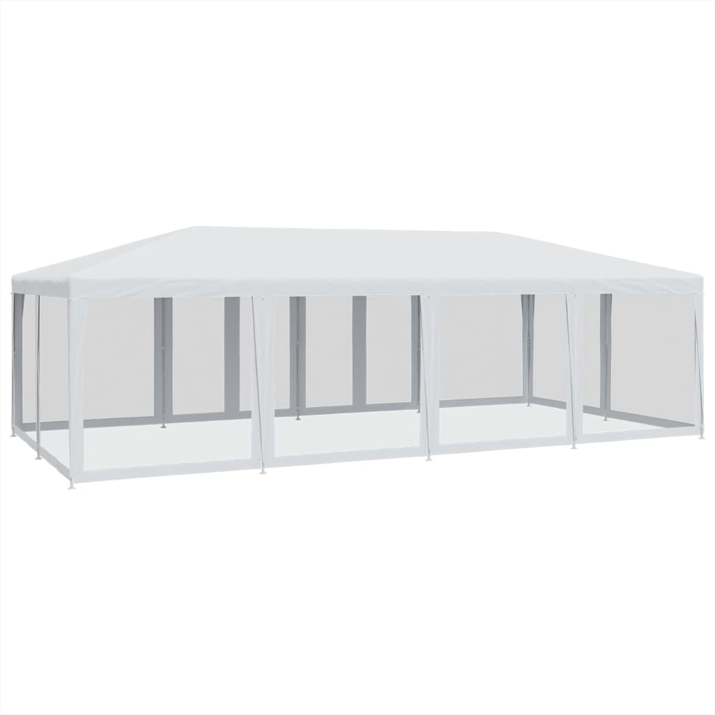 vidaXL Namiot imprezowy z 12 ścianami z siatki, biały, 8x4 m, HDPE