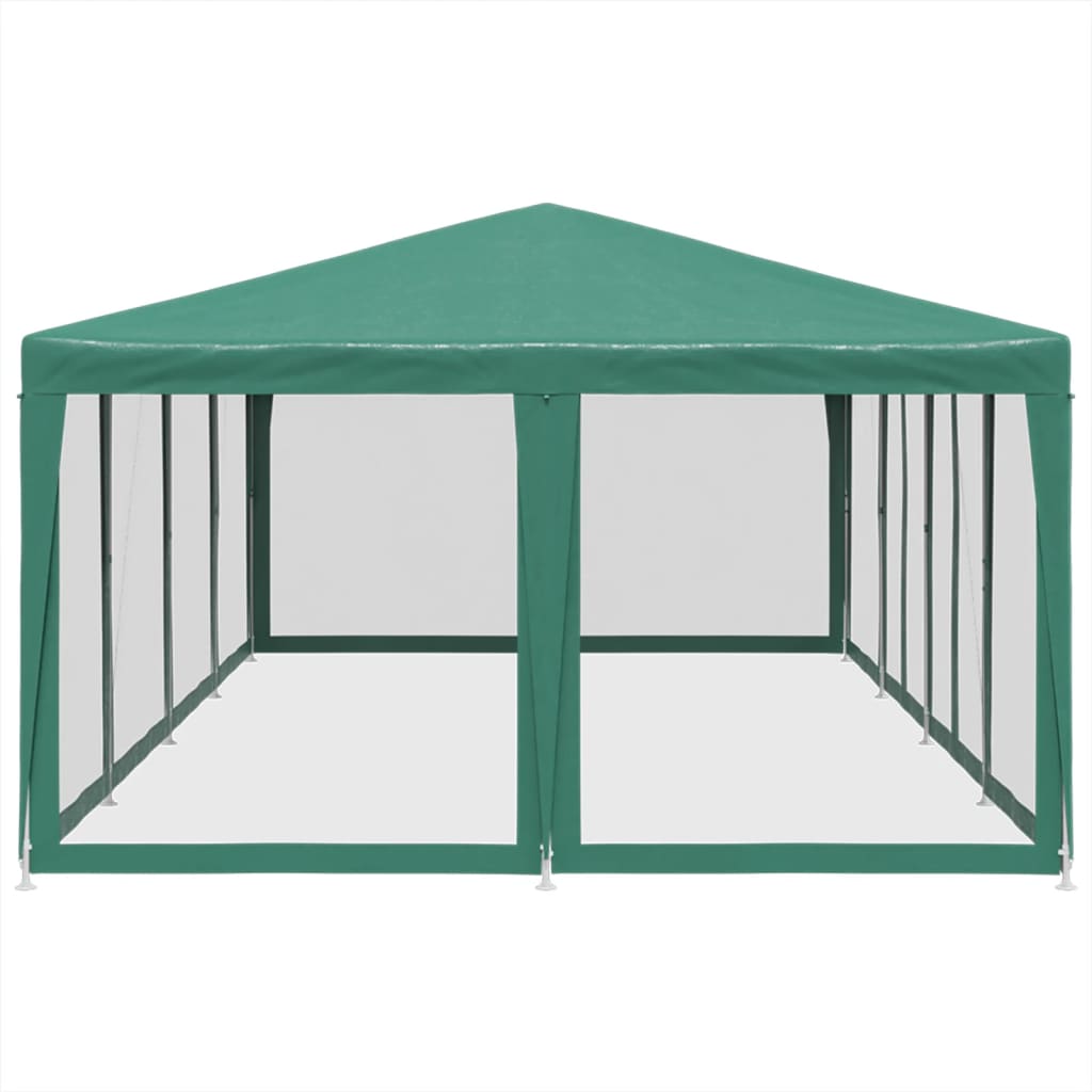 vidaXL Namiot imprezowy z 12 ścianami z siatki, zielony, 8x4 m, HDPE