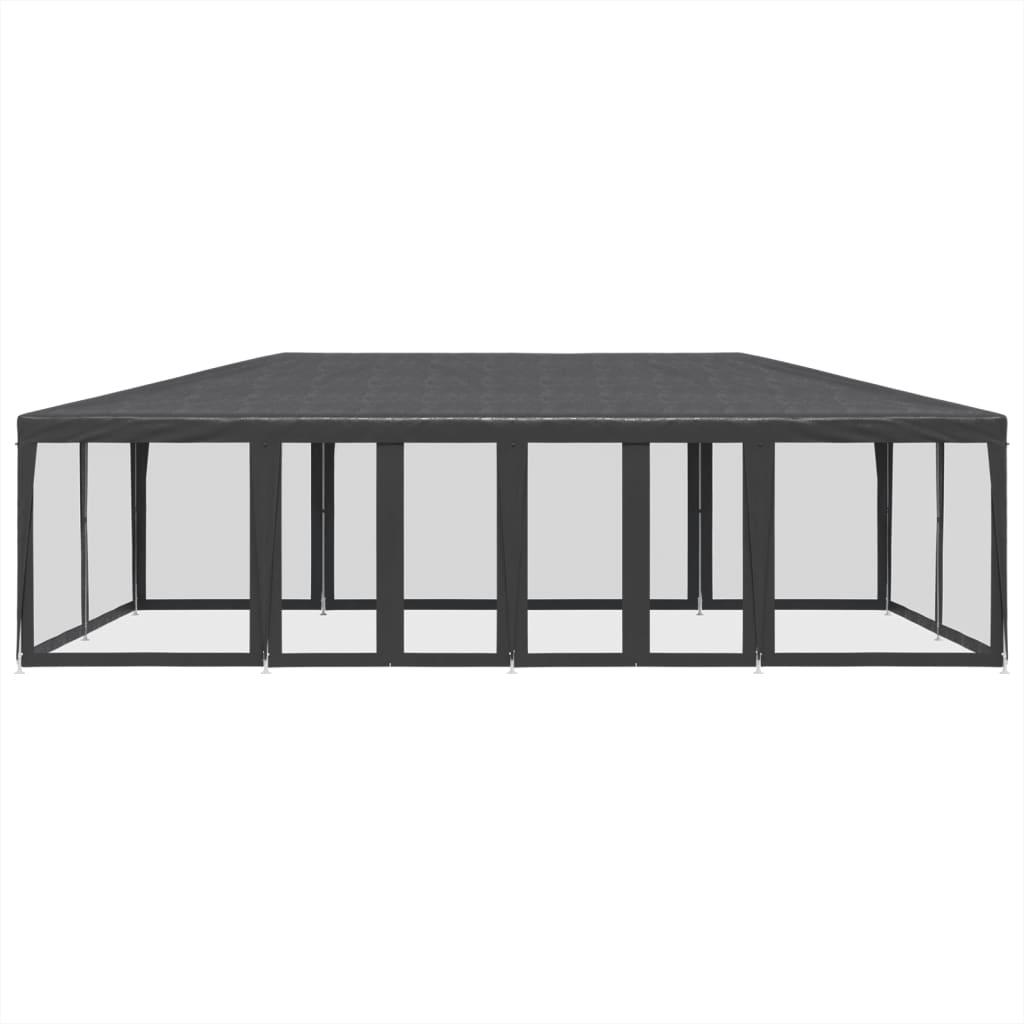 vidaXL Namiot imprezowy z 12 ścianami z siatki, antracyt, 8x4 m, HDPE