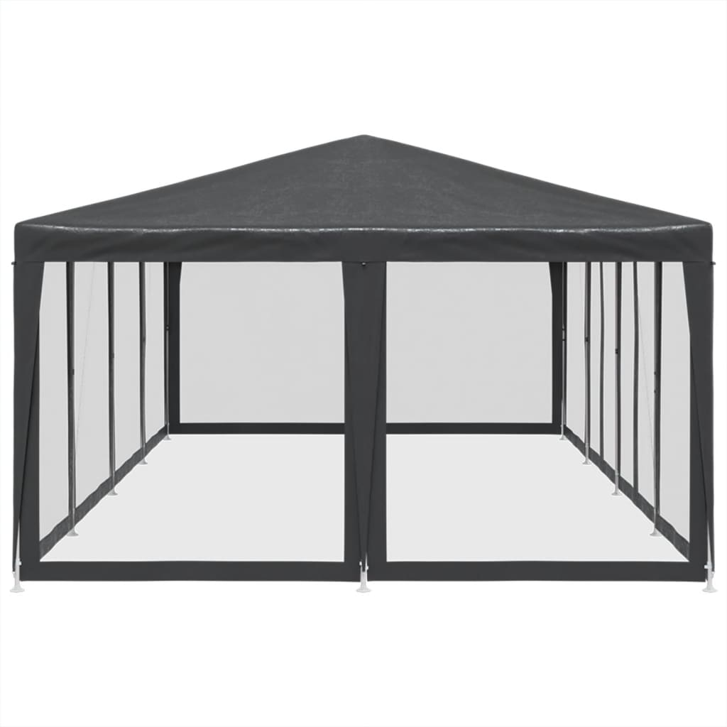 vidaXL Namiot imprezowy z 12 ścianami z siatki, antracyt, 8x4 m, HDPE