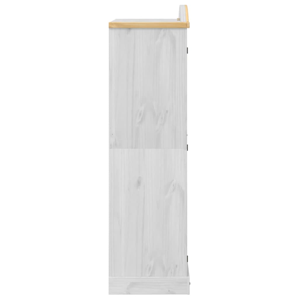 vidaXL Szafa Corona, biała, 102x52x186 cm, lite drewno sosnowe