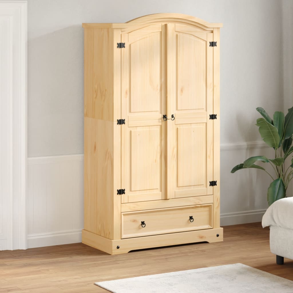 vidaXL Szafa Corona, 102x52x186 cm, lite drewno sosnowe