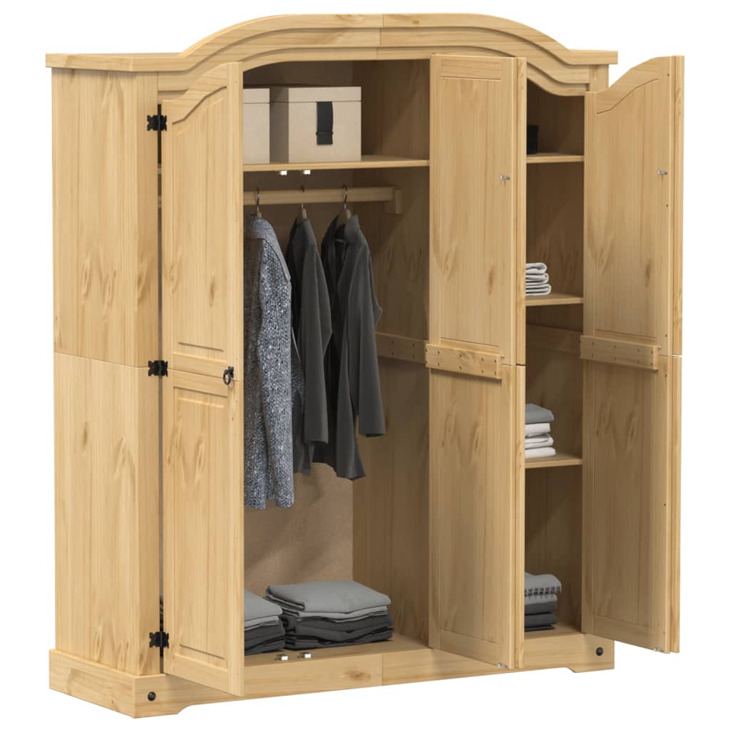 vidaXL Szafa Corona, 151,5x52x186 cm, lite drewno sosnowe