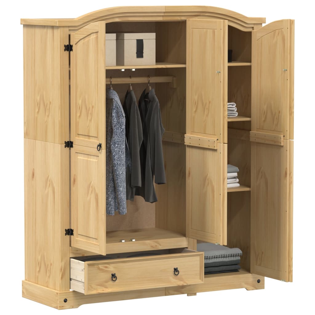 vidaXL Szafa Corona, 151,5x52x186 cm, lite drewno sosnowe