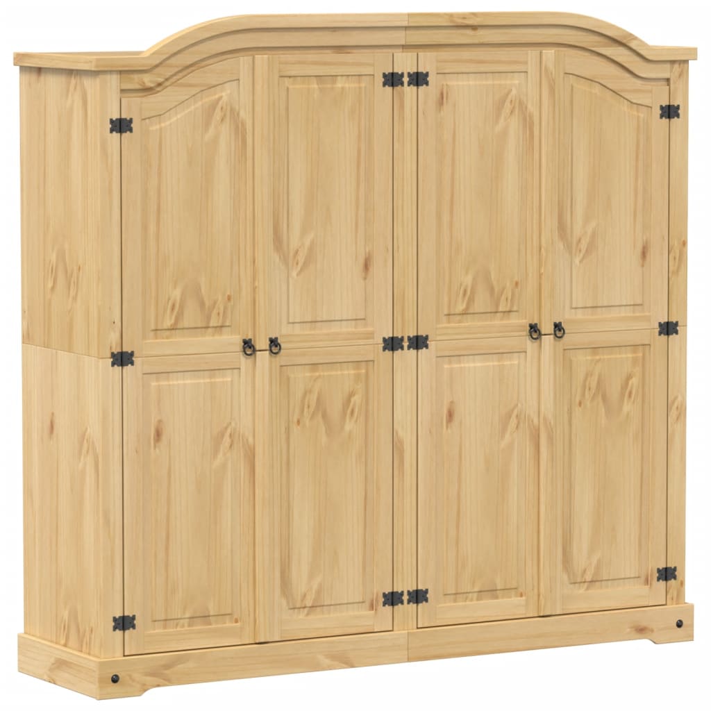 vidaXL Szafa Corona, 194x52x186 cm, lite drewno sosnowe