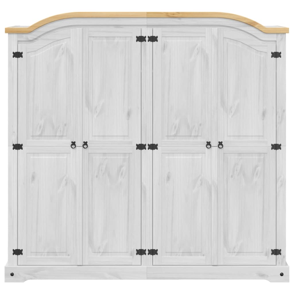 vidaXL Szafa Corona, biała, 194x52x186 cm, lite drewno sosnowe