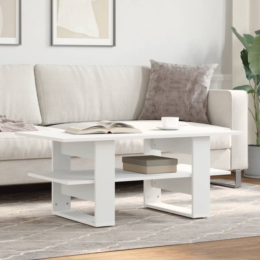 vidaXL Stolik kawowy, biały, 102x55x42 cm, materiał drewnopochodny
