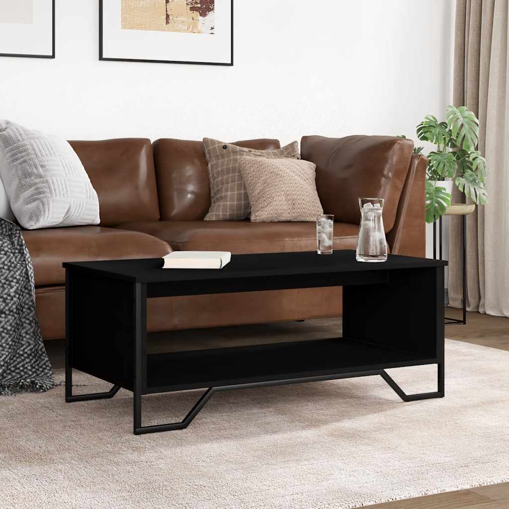 vidaXL Stolik kawowy, czarny 100x51x40 cm, materiał drewnopochodny