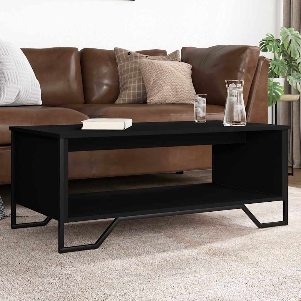 vidaXL Stolik kawowy, czarny 100x51x40 cm, materiał drewnopochodny