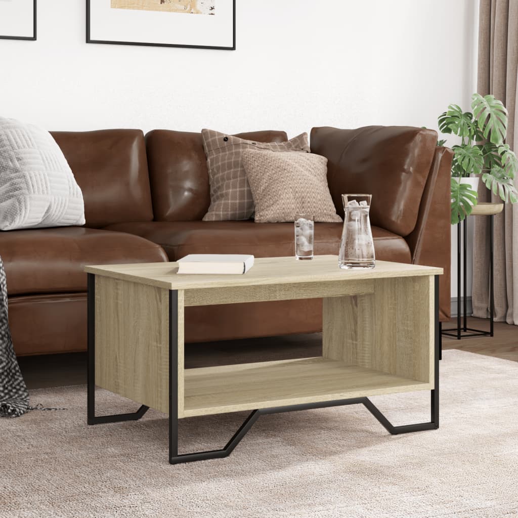 vidaXL Stolik kawowy, dąb sonoma, 75x51x40 cm, materiał drewnopochodny