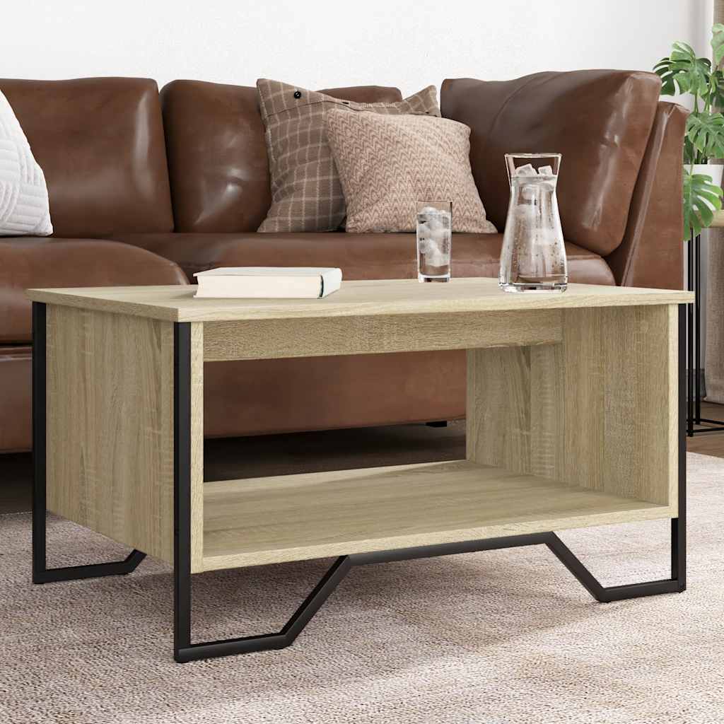 vidaXL Stolik kawowy, dąb sonoma, 75x51x40 cm, materiał drewnopochodny