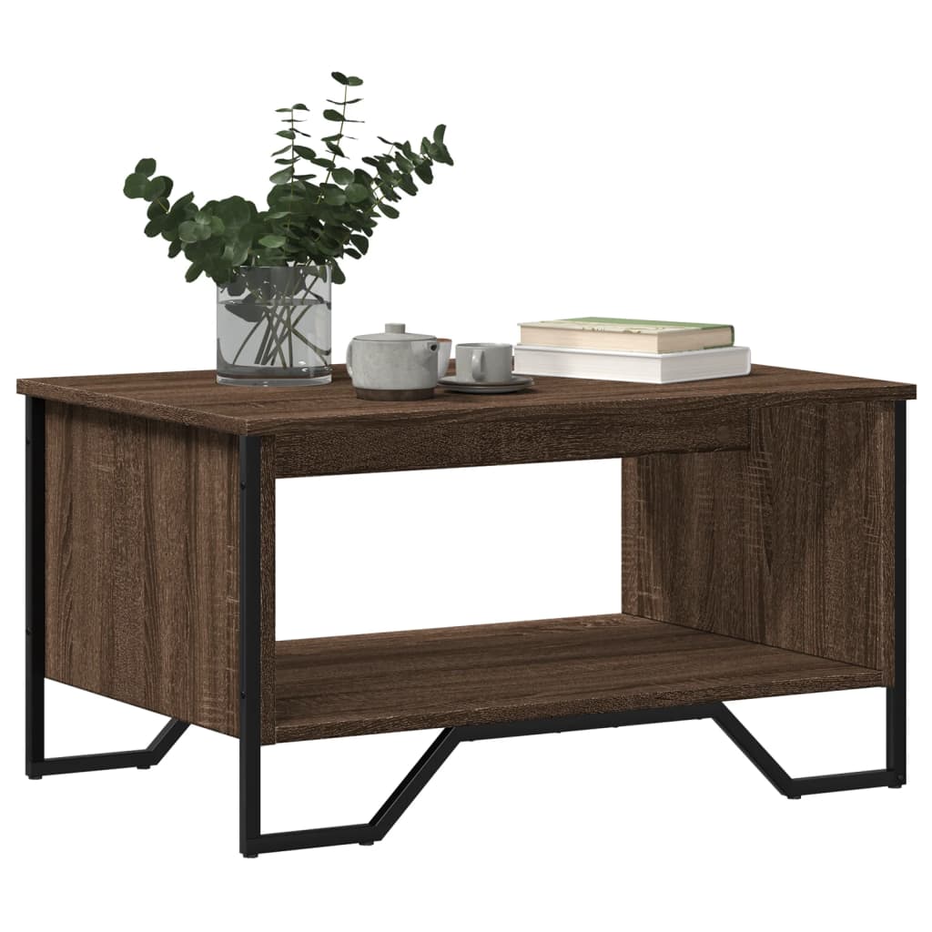 vidaXL Stolik kawowy, brązowy dąb 75x51x40 cm, materiał drewnopochodny
