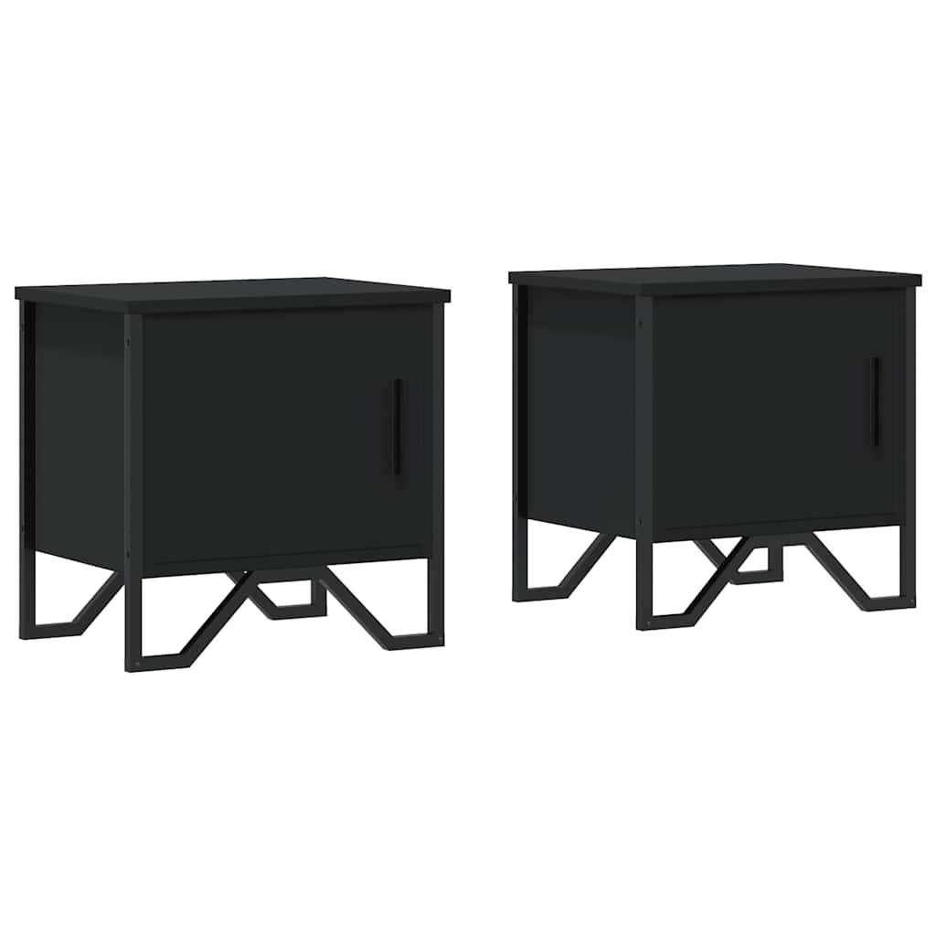 vidaXL Szafki nocne 2 szt. czarne 40x30x40 cm, materiał drewnopochodny