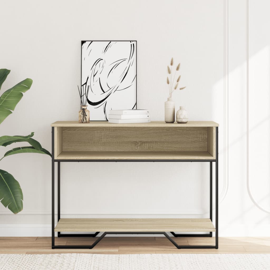 vidaXL Stolik konsolowy, dąb sonoma, 100x35x74,5 cm