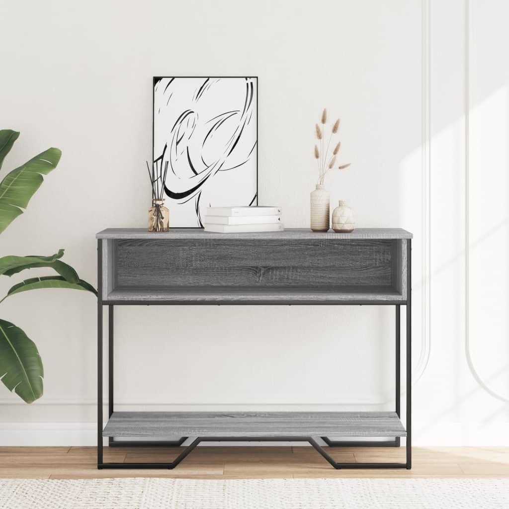 vidaXL Stolik konsolowy, szary dąb sonoma, 100x35x74,5 cm