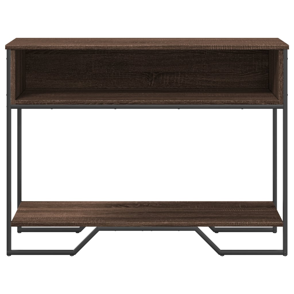 vidaXL Stolik konsolowy, brązowy dąb, 100x35x74,5 cm