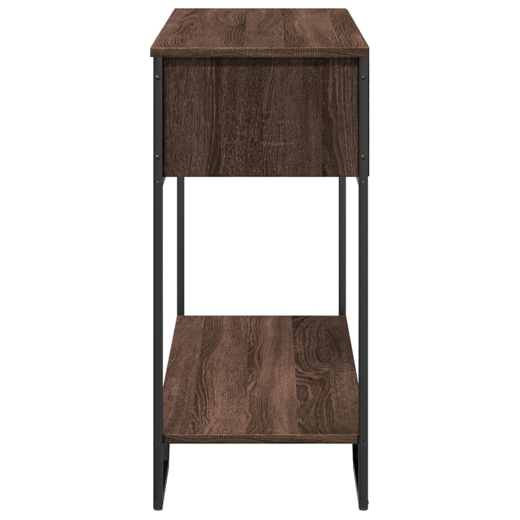 vidaXL Stolik konsolowy, brązowy dąb, 100x35x74,5 cm