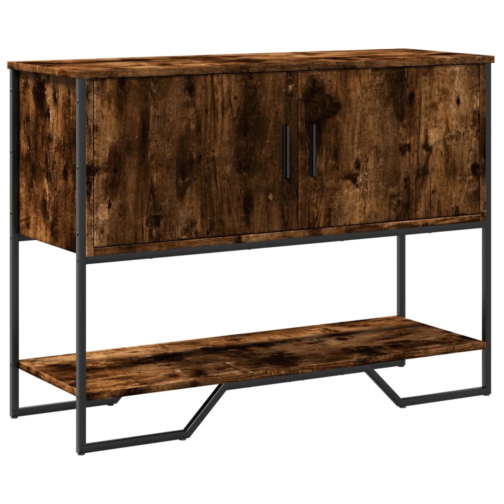vidaXL Stolik konsolowy, przydymiony dąb, 100x35x74,5 cm