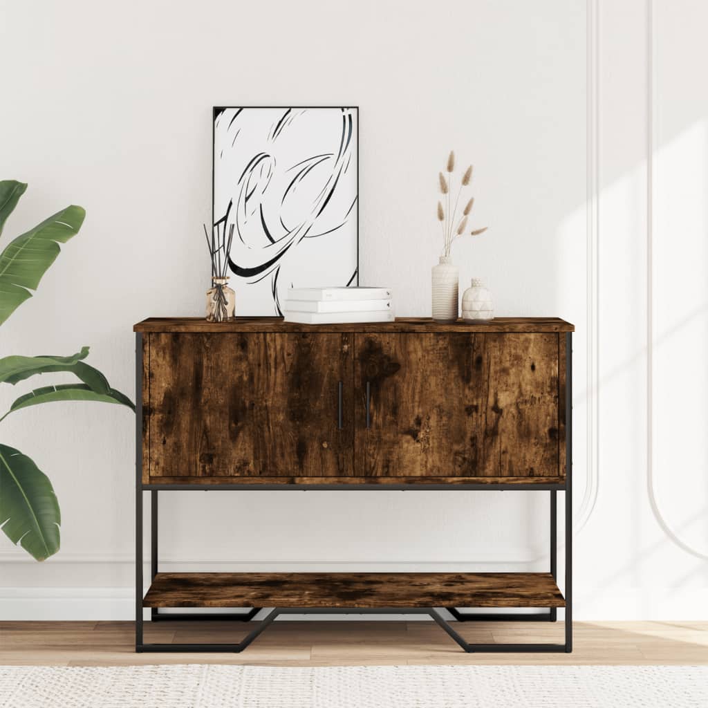 vidaXL Stolik konsolowy, przydymiony dąb, 100x35x74,5 cm