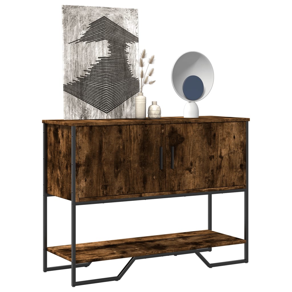 vidaXL Stolik konsolowy, przydymiony dąb, 100x35x74,5 cm