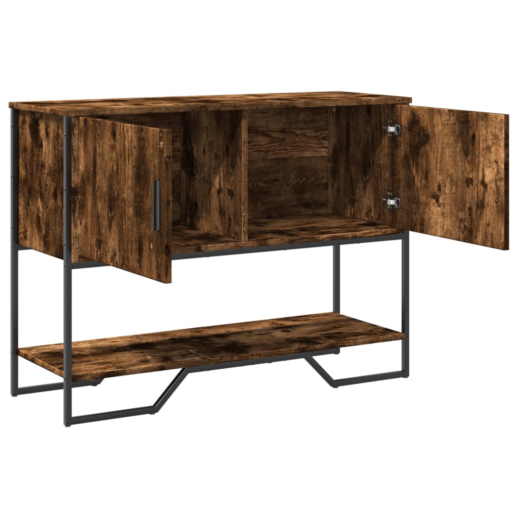 vidaXL Stolik konsolowy, przydymiony dąb, 100x35x74,5 cm