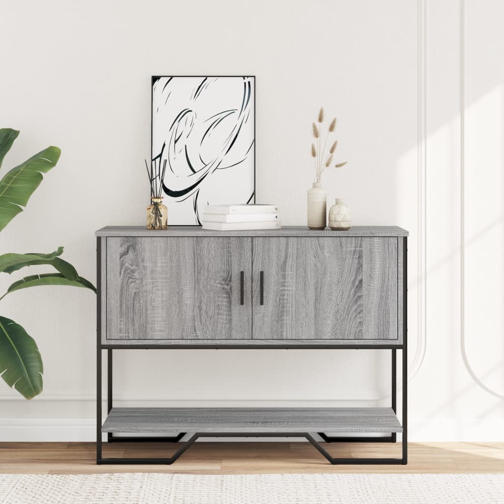 vidaXL Stolik konsolowy, szary dąb sonoma, 100x35x74,5 cm
