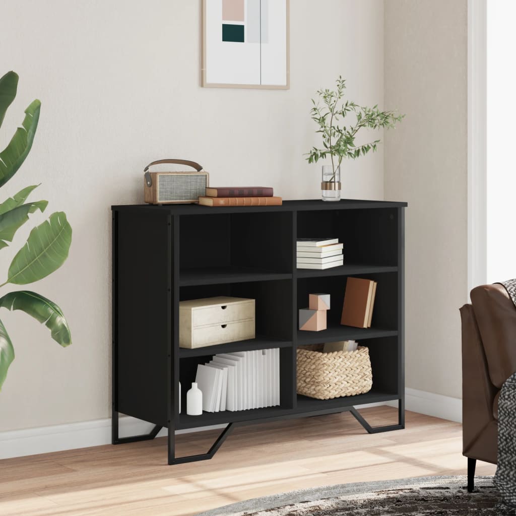 vidaXL Szafka, czarna, 91x35,5x74,5 cm, materiał drewnopochodny