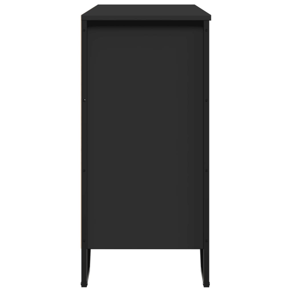 vidaXL Szafka, czarna, 91x35,5x74,5 cm, materiał drewnopochodny