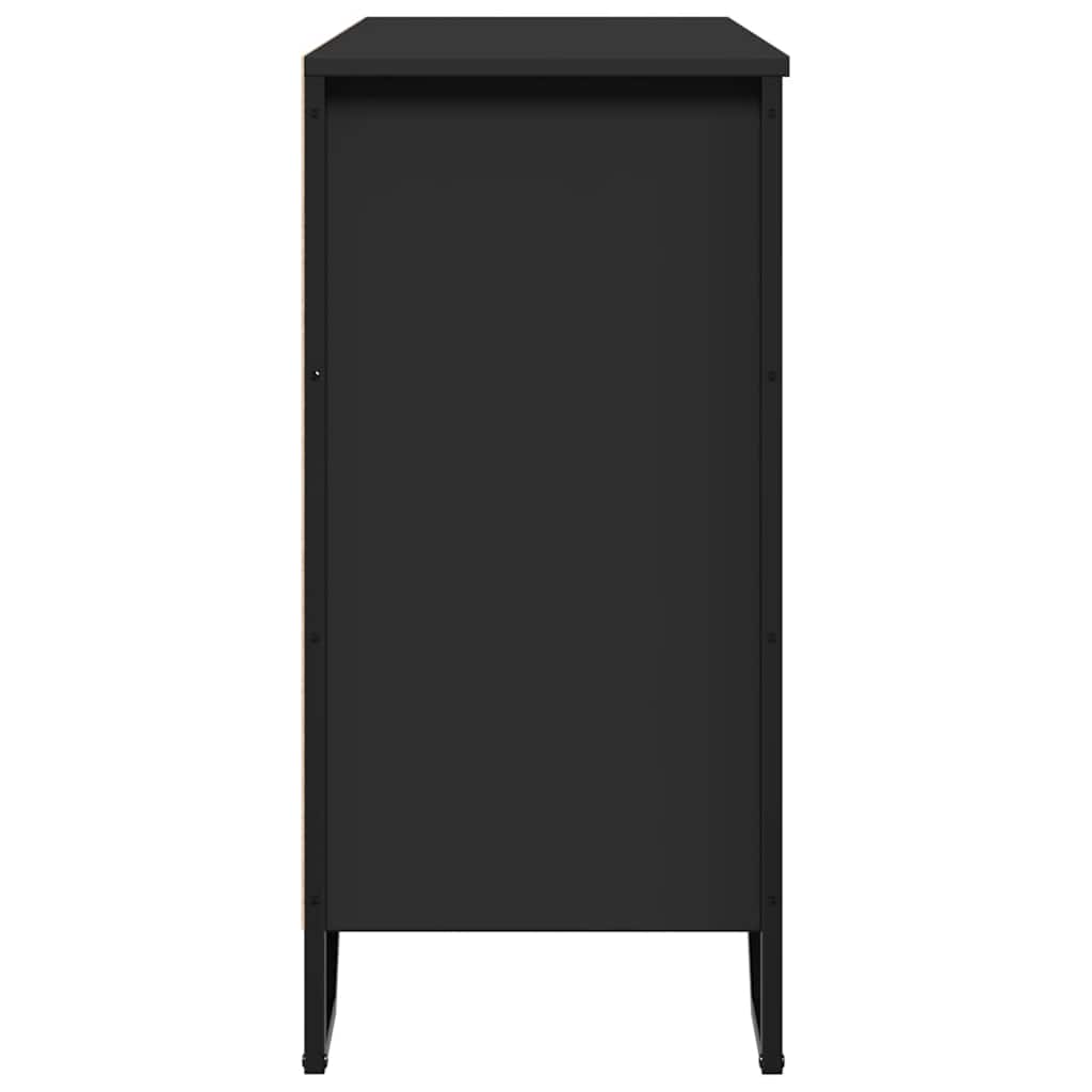 vidaXL Szafka, czarna, 91x35,5x74,5 cm, materiał drewnopochodny