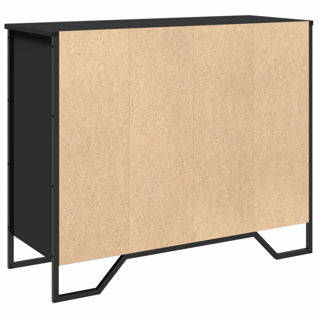 vidaXL Szafka, czarna, 91x35,5x74,5 cm, materiał drewnopochodny