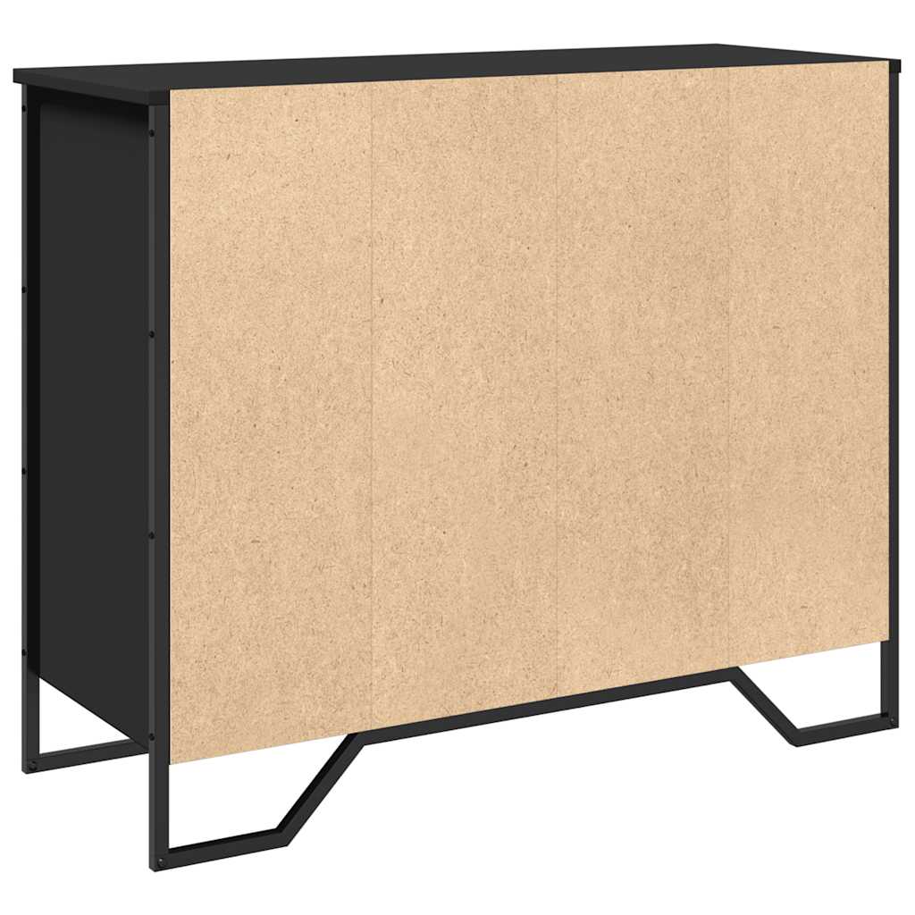 vidaXL Szafka, czarna, 91x35,5x74,5 cm, materiał drewnopochodny