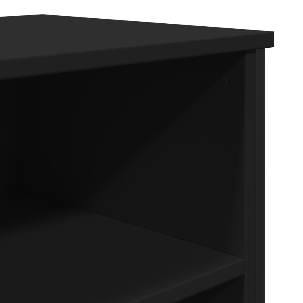 vidaXL Szafka, czarna, 91x35,5x74,5 cm, materiał drewnopochodny