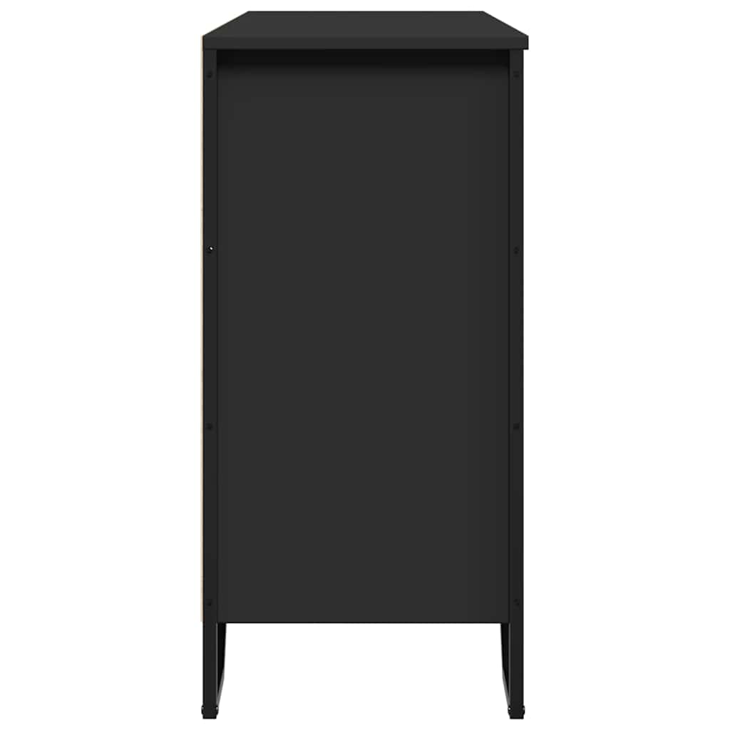 vidaXL Szafka, czarna, 101x35,5x74,5 cm, materiał drewnopochodny