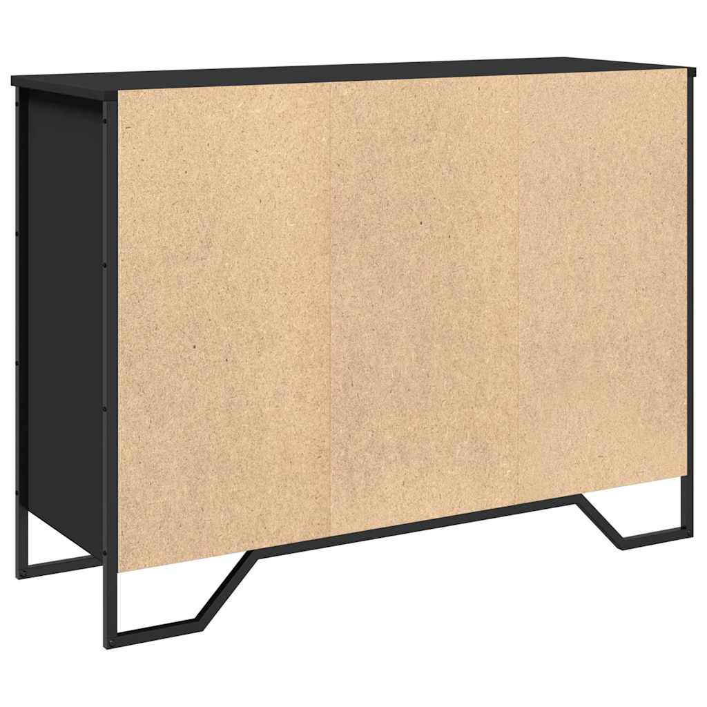 vidaXL Szafka, czarna, 101x35,5x74,5 cm, materiał drewnopochodny