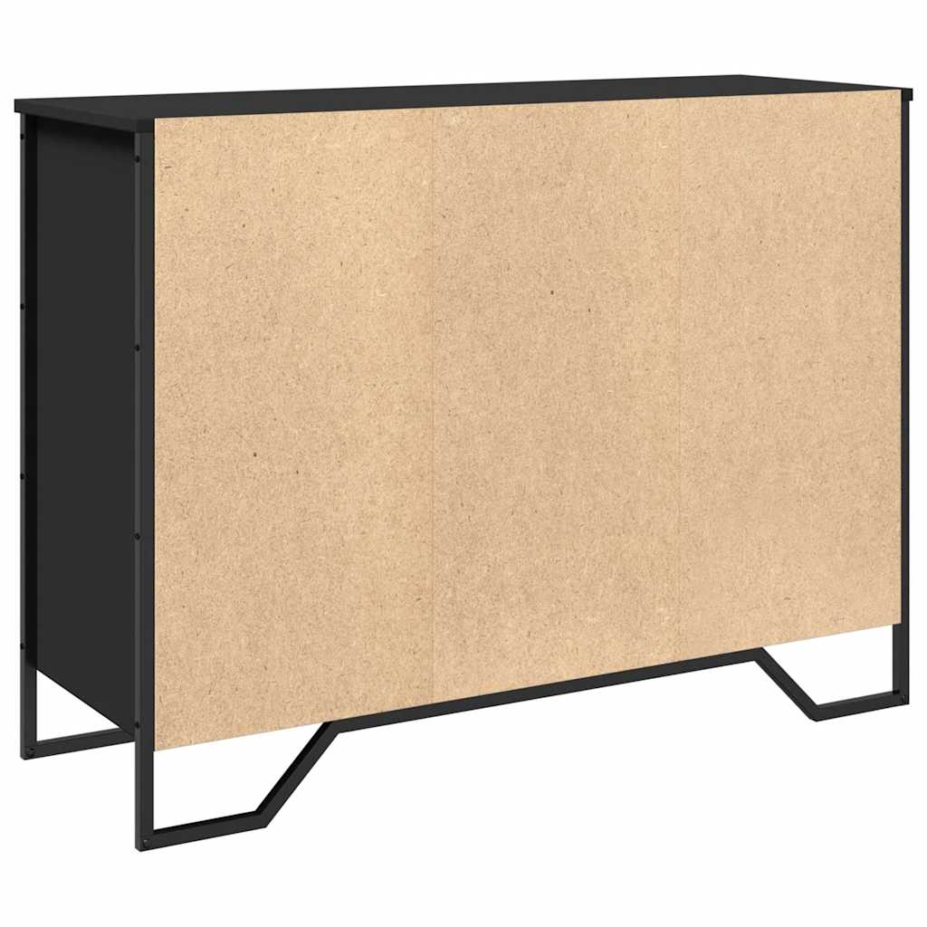 vidaXL Szafka, czarna, 101x35,5x74,5 cm, materiał drewnopochodny