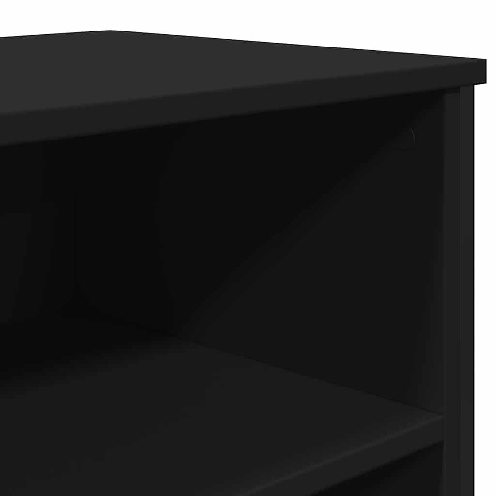 vidaXL Szafka, czarna, 101x35,5x74,5 cm, materiał drewnopochodny