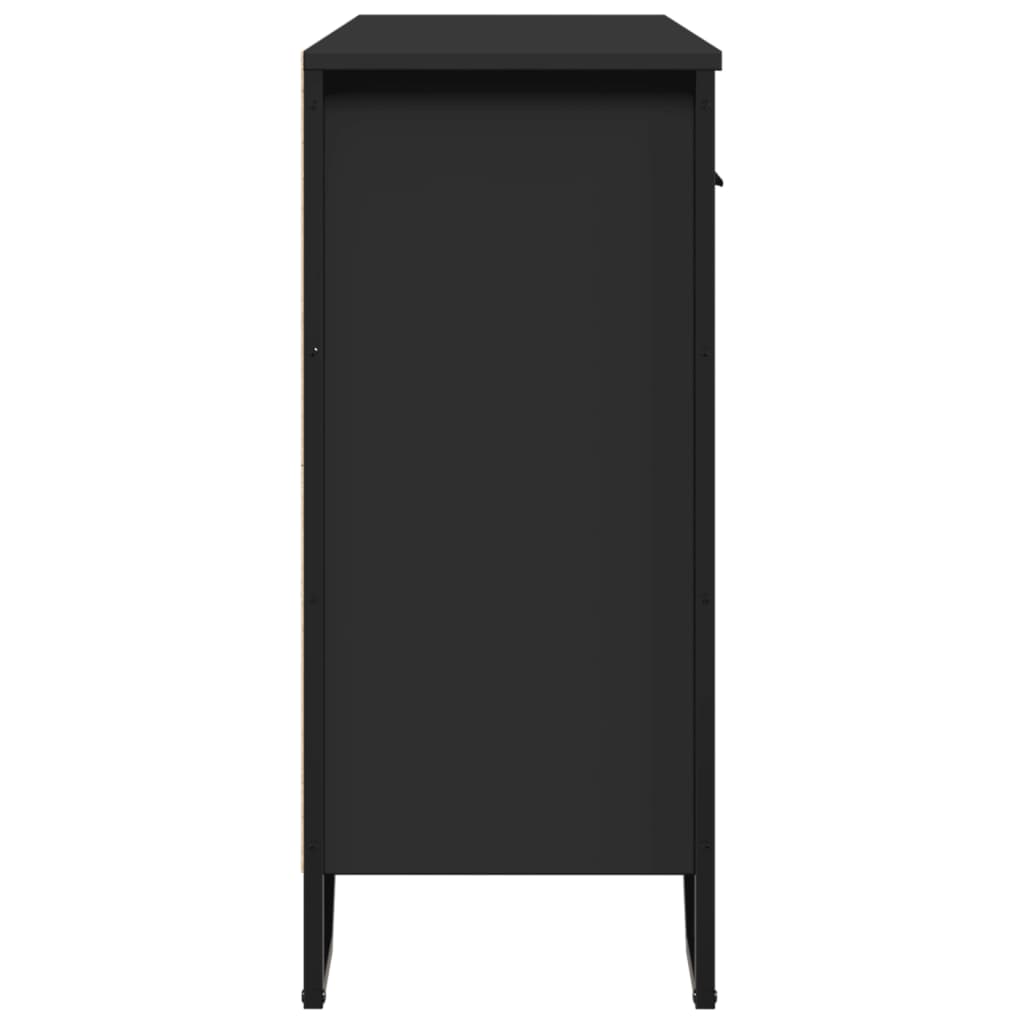 vidaXL Szafka, czarna, 97x32,5x74,5 cm, materiał drewnopochodny