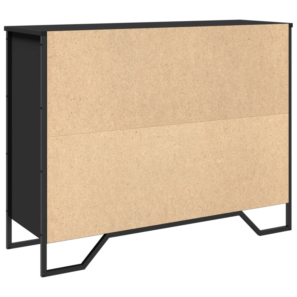 vidaXL Szafka, czarna, 97x32,5x74,5 cm, materiał drewnopochodny