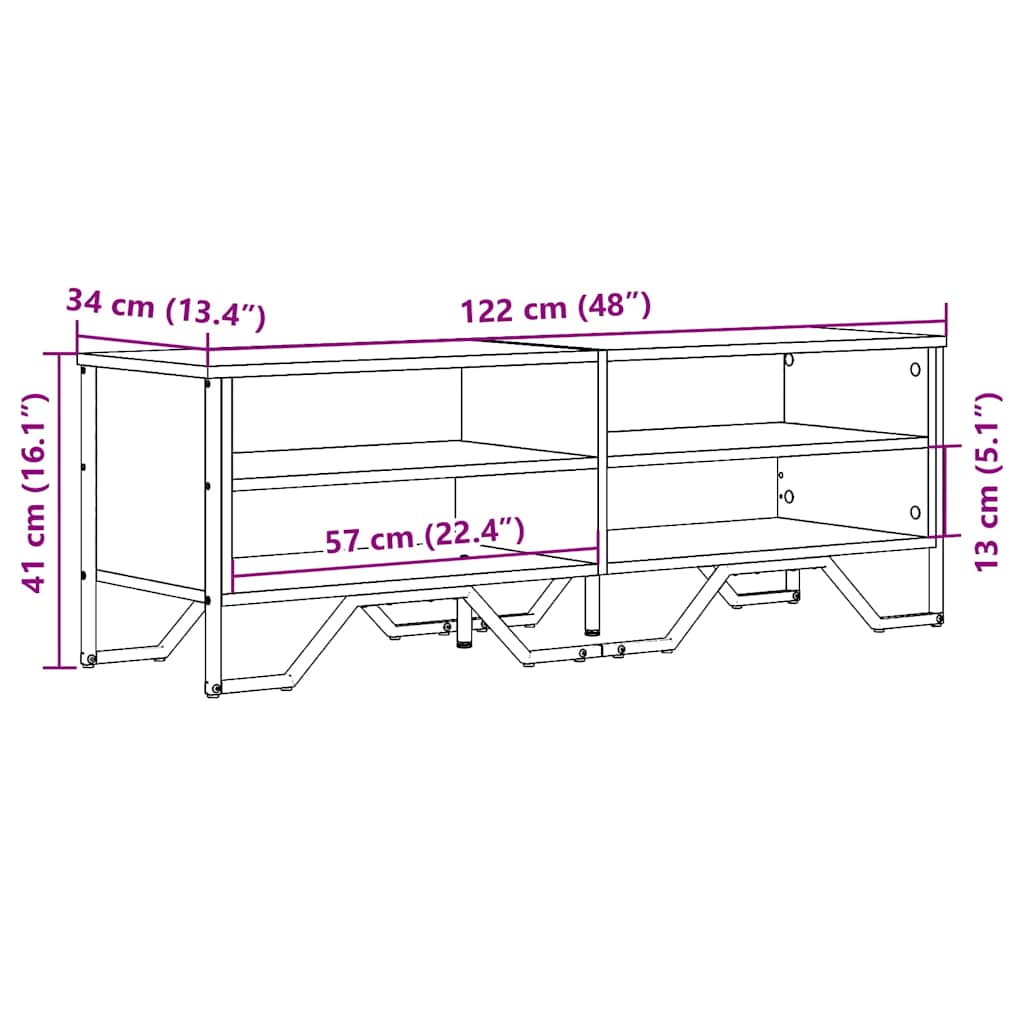 vidaXL Szafka pod TV, czarna, 122x34x41 cm, materiał drewnopochodny