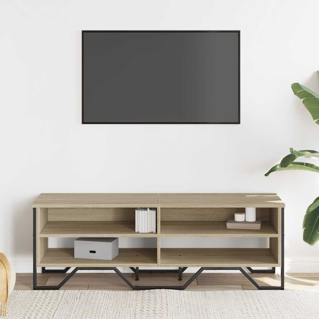 vidaXL Szafka pod TV, dąb sonoma, 122x34x41 cm materiał drewnopochodny