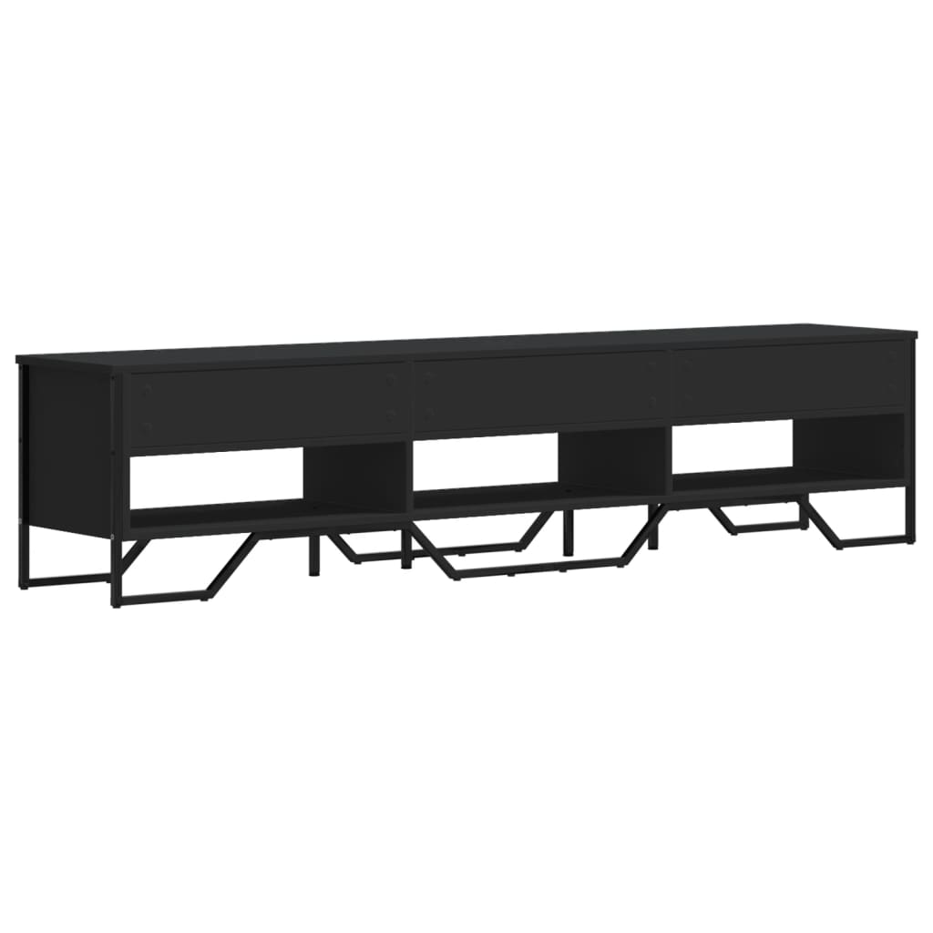 vidaXL Szafka pod TV, czarna, 180x34x41 cm, materiał drewnopochodny