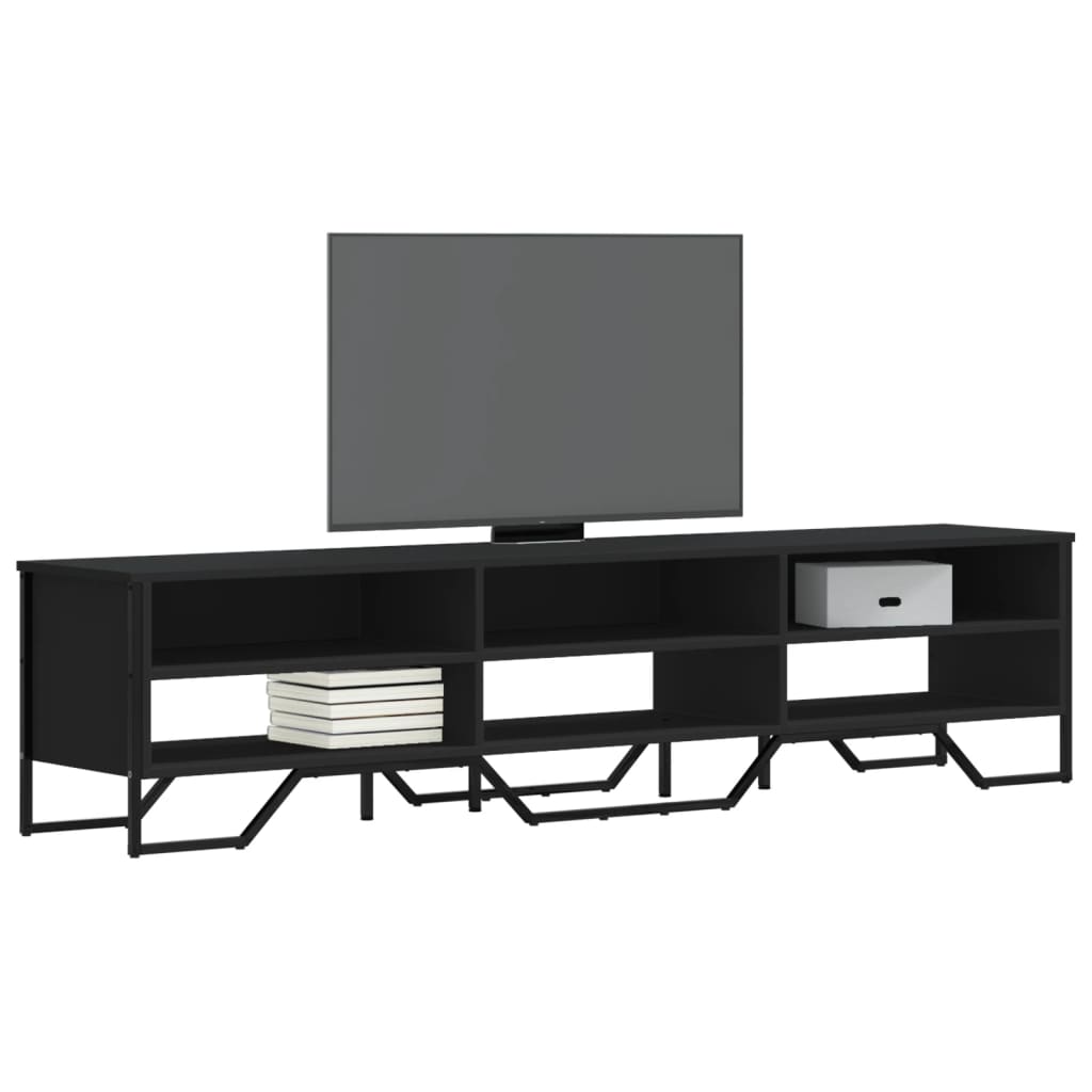 vidaXL Szafka pod TV, czarna, 180x34x41 cm, materiał drewnopochodny