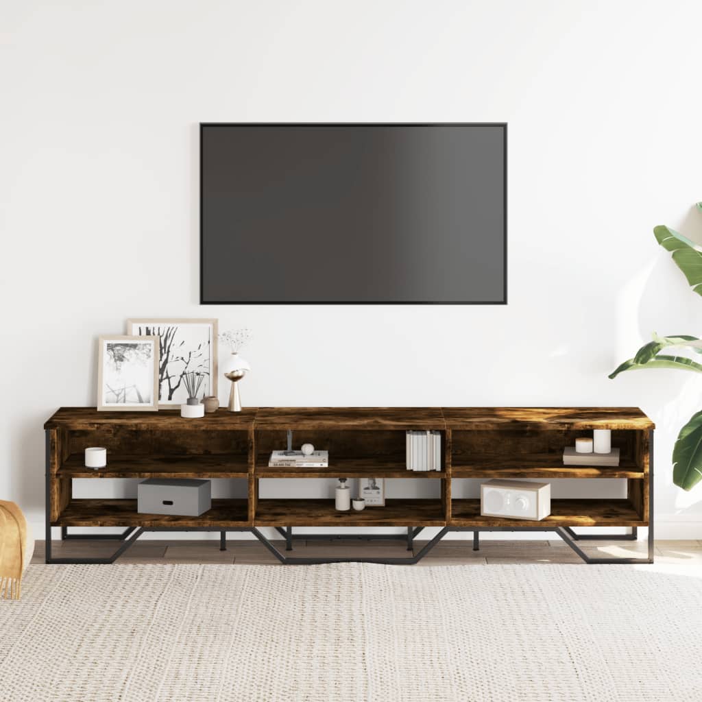 vidaXL Szafka pod telewizor, przydymiony dąb, 180x34x41 cm