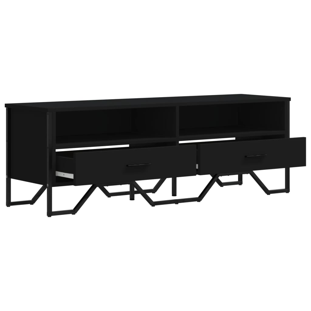 vidaXL Szafka pod TV, czarna, 122x34x41 cm, materiał drewnopochodny