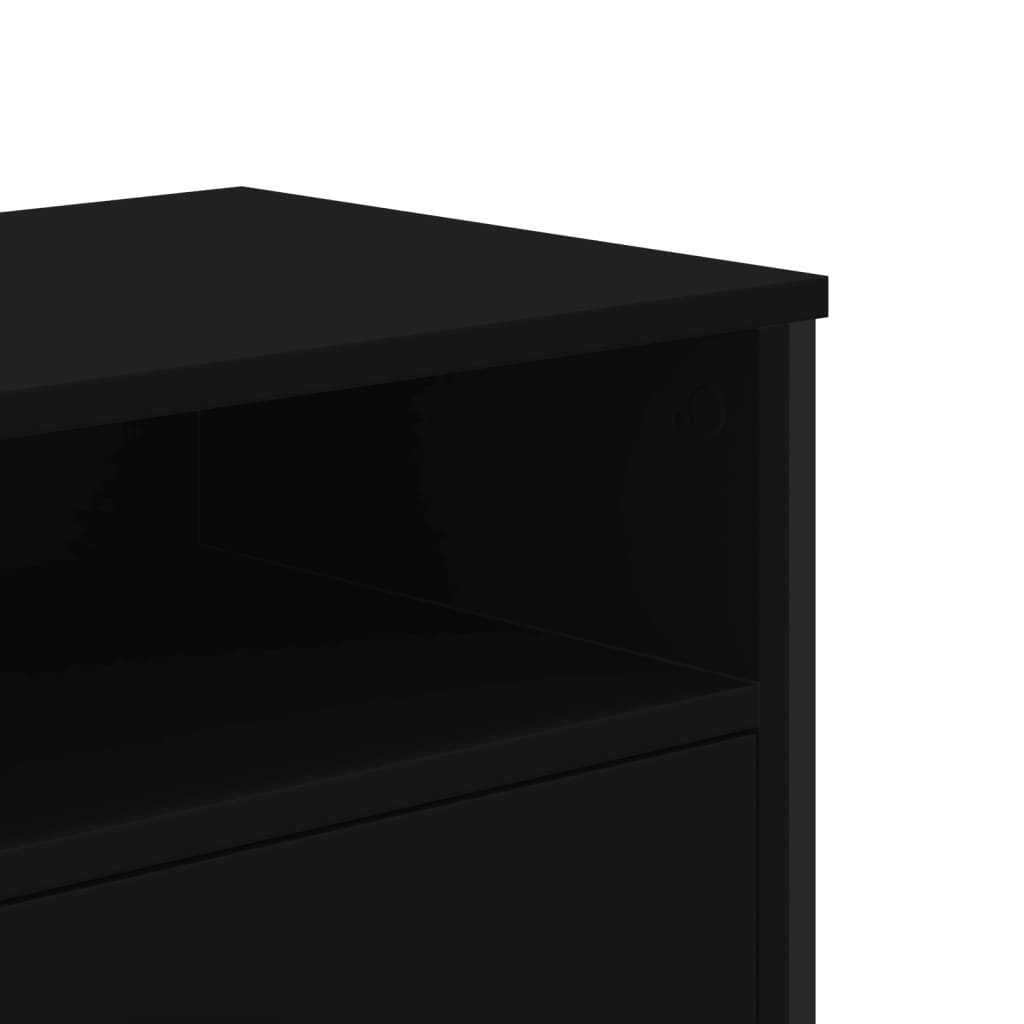 vidaXL Szafka pod TV, czarna, 122x34x41 cm, materiał drewnopochodny