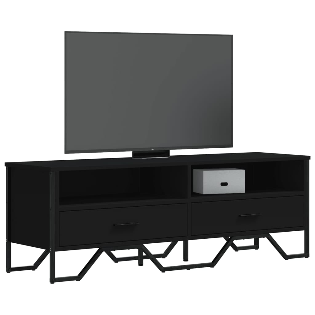 vidaXL Szafka pod TV, czarna, 122x34x41 cm, materiał drewnopochodny