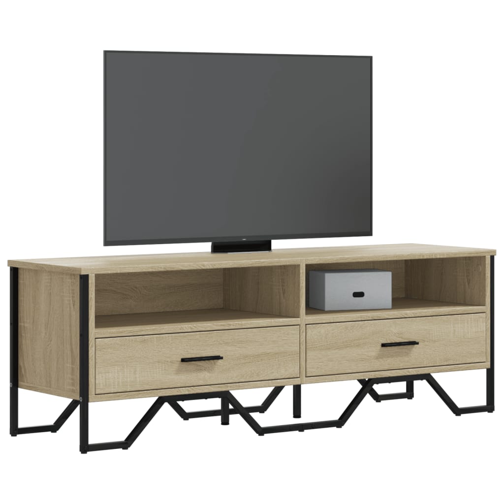 vidaXL Szafka pod TV, dąb sonoma, 122x34x41 cm materiał drewnopochodny