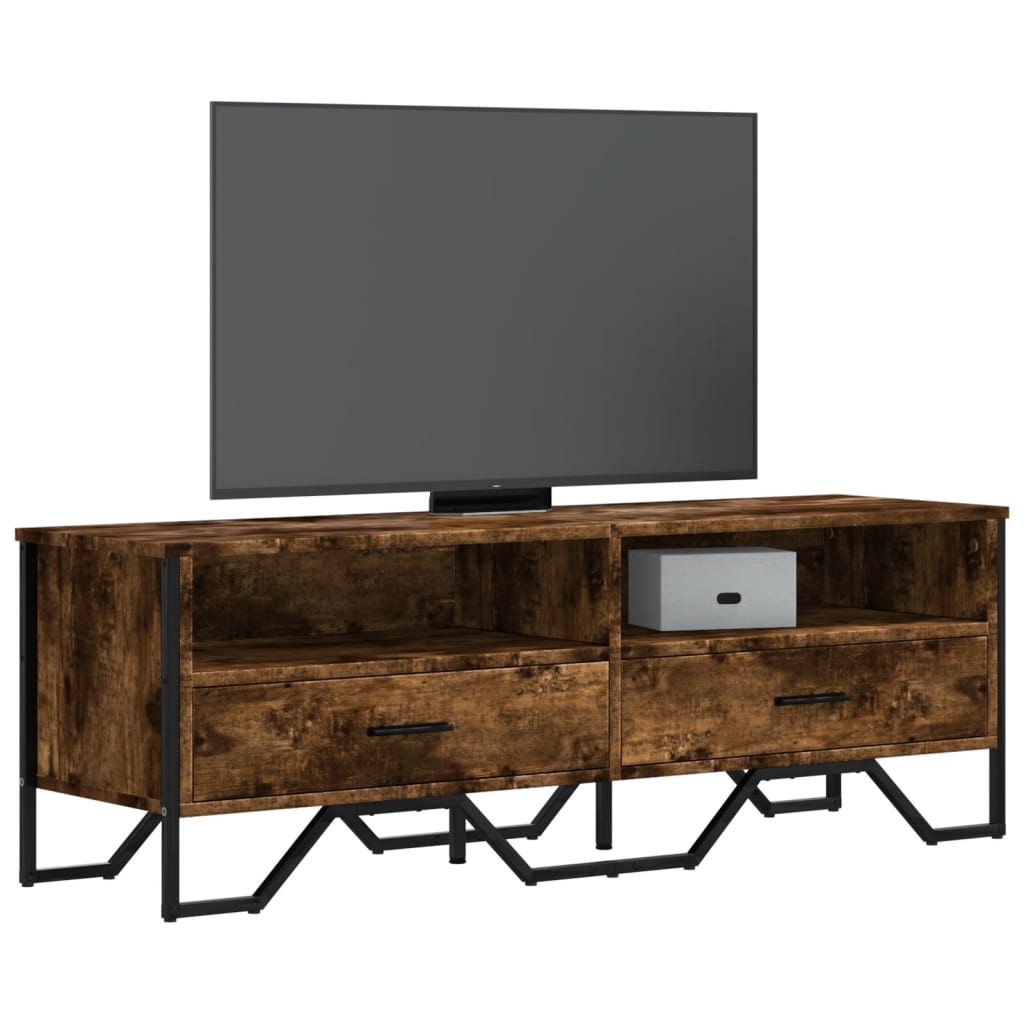 vidaXL Szafka pod TV, przydymiony dąb, 122x34x41 cm