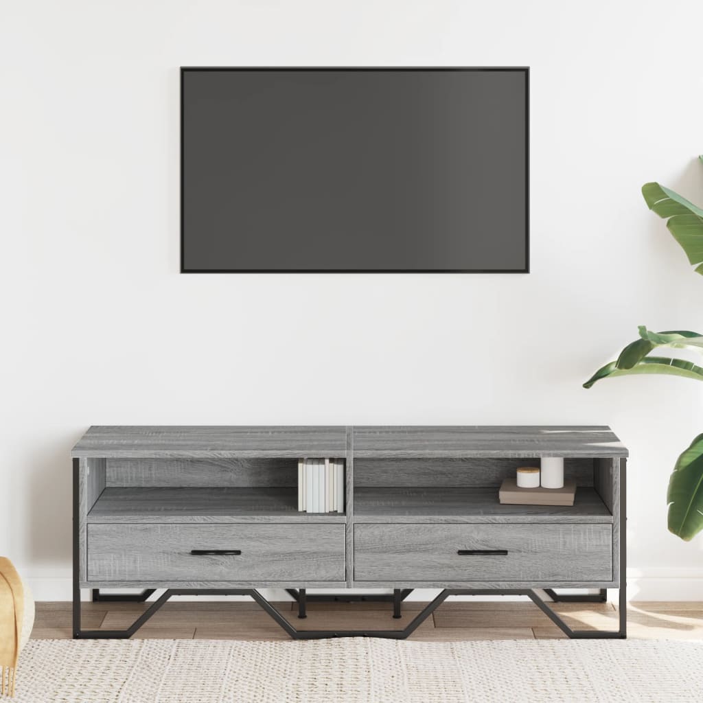vidaXL Szafka pod TV, szary dąb sonoma, 122x34x41 cm